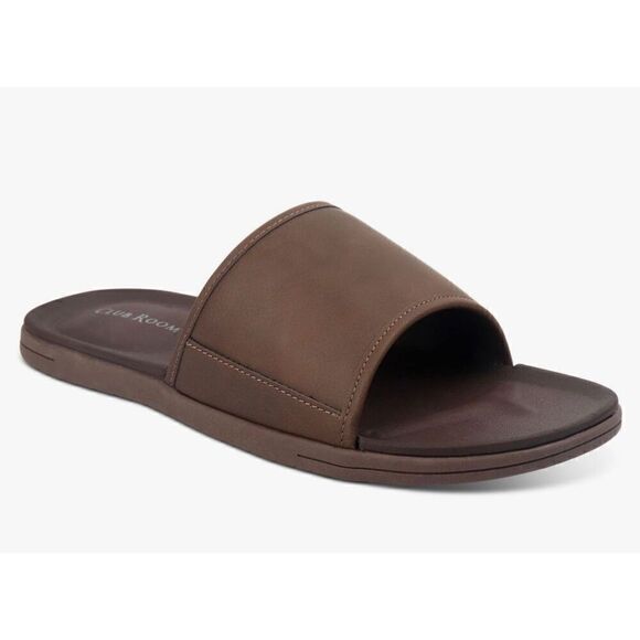 CLUBROOM Mens Padded Arch Support Goring Cruz Round Toe Slip On Slide Sandals - Picture 1 of 5